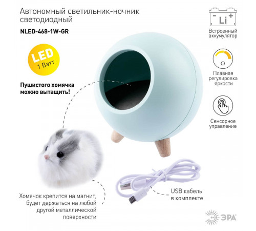 Настольная лампа Эра NLED-468-1W-GR Б0052817 Настольная лампа Эра NLED-468-1W-GR Б0052817
