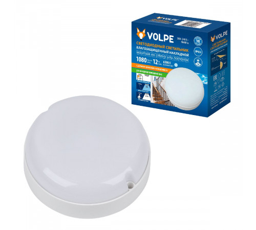 Настенно-потолочный светильник Volpe ULW-Q243 12W/6500К/NL SENSOR IP65 WHITE UL-00011717 Настенно-потолочный светильник Volpe ULW-Q243 12W/6500К/NL SENSOR IP65 WHITE UL-00011717