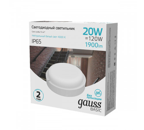 Настенно-потолочный светильник Gauss Basic 126418220B Настенно-потолочный светильник Gauss Basic 126418220B