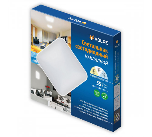Настенно-потолочный светильник Volpe ULI-Q110 55W/3000K+4000K+6500K/S45 WHITE UL-00011443 Настенно-потолочный светильник Volpe ULI-Q110 55W/3000K+4000K+6500K/S45 WHITE UL-00011443