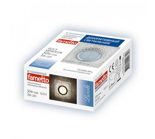 Встраиваемый светильник Fametto Luciole DLS-L133 GU5.3 Chrome/Clear Встраиваемый светильник Fametto Luciole DLS-L133 GU5.3 Chrome/Clear