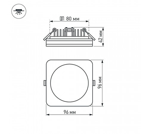 Влагозащищенный светильник Arlight LTD-96x96SOL-BK-10W Warm White 022556 Влагозащищенный светильник Arlight LTD-96x96SOL-BK-10W Warm White 022556