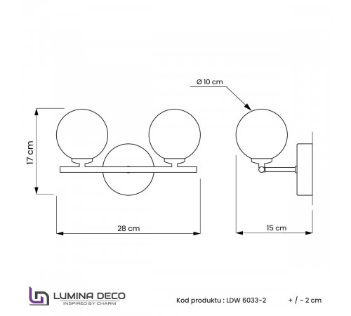 Бра Lumina Deco Marsiada LDW 6033-2 MD Бра Lumina Deco Marsiada LDW 6033-2 MD