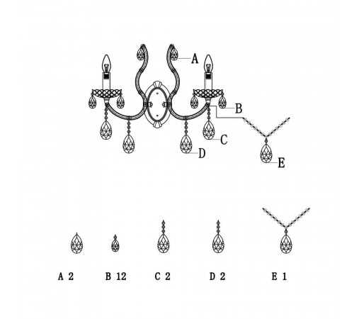 Бра Lumien Hall Lavena LH0026/2W-FGD Бра Lumien Hall Lavena LH0026/2W-FGD