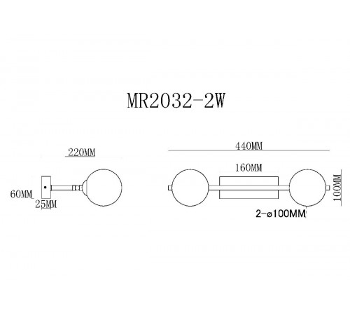 Настенный светильник MyFar Valency MR2032-2W Настенный светильник MyFar Valency MR2032-2W