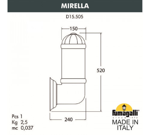 Настенный светильник Fumagalli Sauro D15.505.000.LXF1R.FC1 Настенный светильник Fumagalli Sauro D15.505.000.LXF1R.FC1