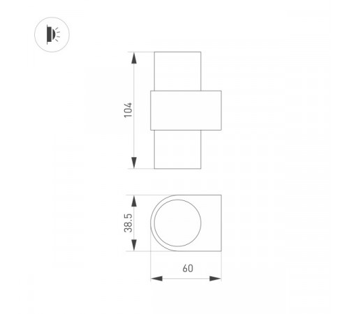 Настенный светильник Arlight SP-Spicy-Wall-Mini-Twin-S104x39-2x3W Warm3000 035562