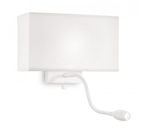Настенный светильник Ideal Lux Hotel AP2 All White 215693 Настенный светильник Ideal Lux Hotel AP2 All White 215693