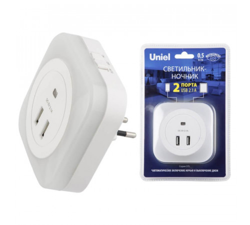 Настенный светодиодный светильник Uniel DTL-321 White/Sensor/2USB UL-00007348 Настенный светодиодный светильник Uniel DTL-321 White/Sensor/2USB UL-00007348