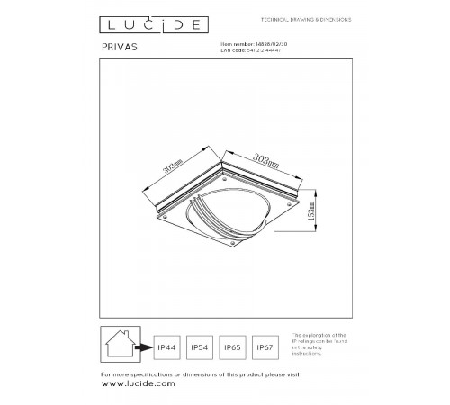 Настенный светильник Lucide Privas 14828/02/30 Настенный светильник Lucide Privas 14828/02/30