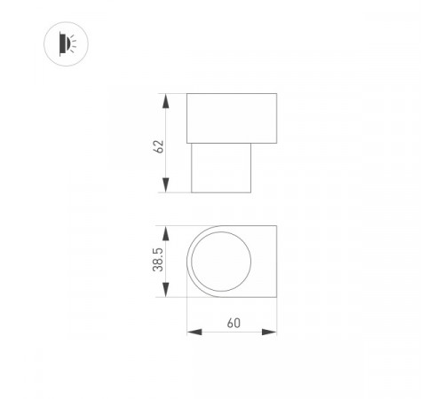 Настенный светильник Arlight SP-Spicy-Wall-Mini-S60x39-3W Day4000 035541 Настенный светильник Arlight SP-Spicy-Wall-Mini-S60x39-3W Day4000 035541