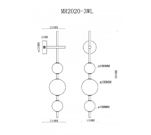 Настенный светильник MyFar Violla MR2020-3WL Настенный светильник MyFar Violla MR2020-3WL
