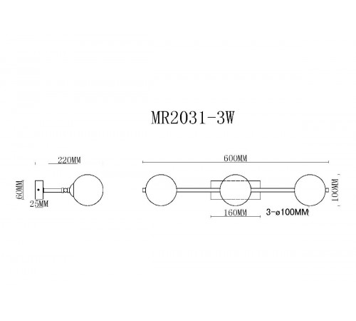 Настенный светильник MyFar Valency MR2031-3W Настенный светильник MyFar Valency MR2031-3W