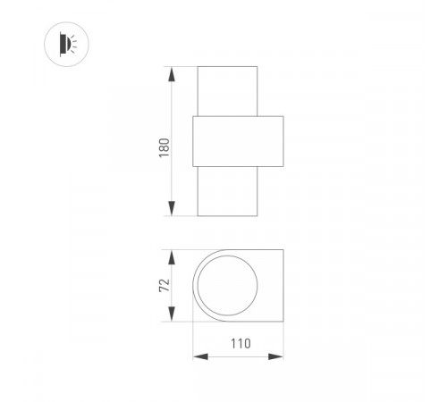Настенный светильник Arlight SP-Spicy-Wall-Twin-S180x72-2x6W Warm3000 033734 Настенный светильник Arlight SP-Spicy-Wall-Twin-S180x72-2x6W Warm3000 033734