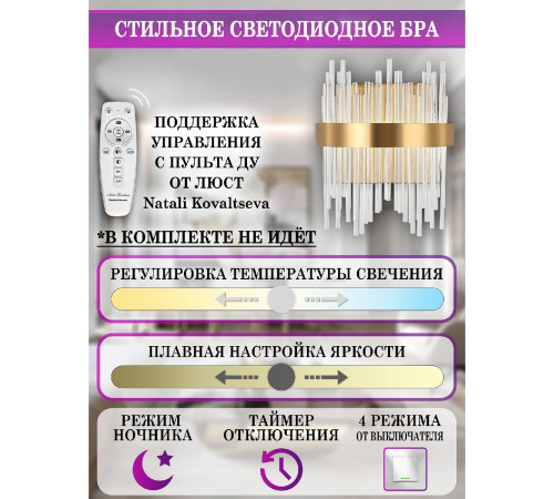 Настенный светильник Natali Kovaltseva LED LAMPS 81118/1W Настенный светильник Natali Kovaltseva LED LAMPS 81118/1W
