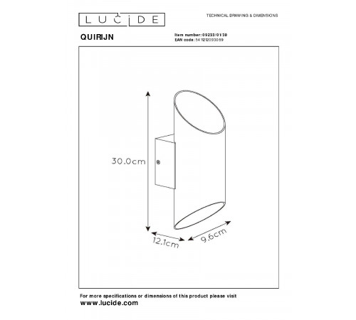 Настенный светильник Lucide Quirijn 09233/01/30 Настенный светильник Lucide Quirijn 09233/01/30