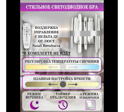 Настенный светильник Natali Kovaltseva Bernardi LED LAMPS 81117/1W Настенный светильник Natali Kovaltseva Bernardi LED LAMPS 81117/1W
