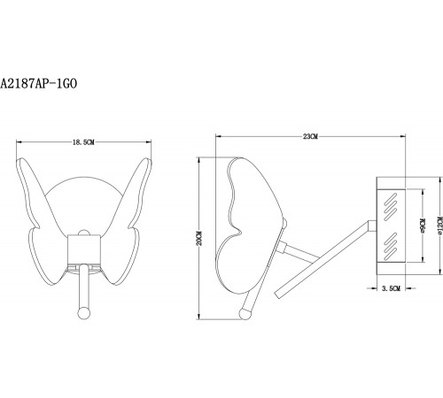 Настенный светильник Arte Lamp Darcy A2187AP-1GO Настенный светильник Arte Lamp Darcy A2187AP-1GO