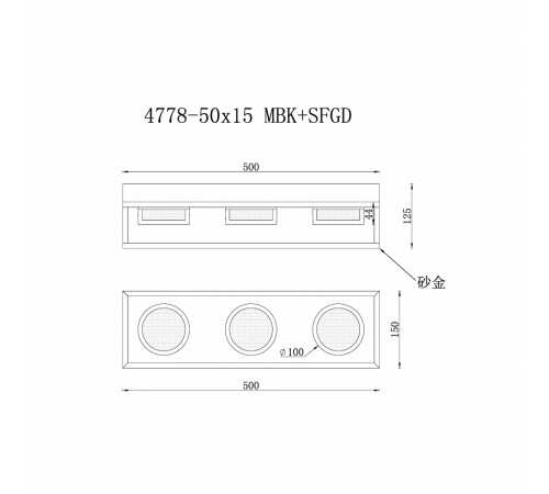 Настенный светильник iLedex Link 4778-50x15 MBK+SGD Настенный светильник iLedex Link 4778-50x15 MBK+SGD