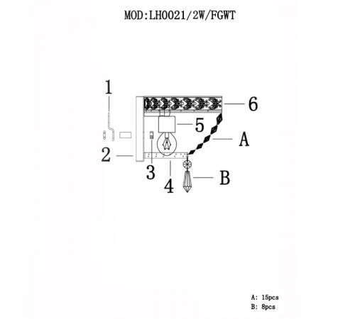 Настенный светильник Lumien Hall Mavis LH0021/2W-FGWT Настенный светильник Lumien Hall Mavis LH0021/2W-FGWT