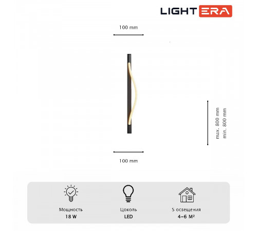 Настенный светильник Lightera Tura LE103W-80B Настенный светильник Lightera Tura LE103W-80B