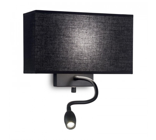 Настенный светильник Ideal Lux Hotel AP2 All Black 215709 Настенный светильник Ideal Lux Hotel AP2 All Black 215709