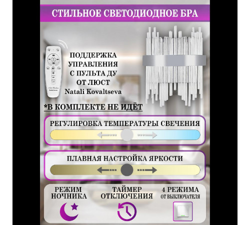 Настенный светильник Natali Kovaltseva Tempio LED LAMPS 81119/1W Настенный светильник Natali Kovaltseva Tempio LED LAMPS 81119/1W