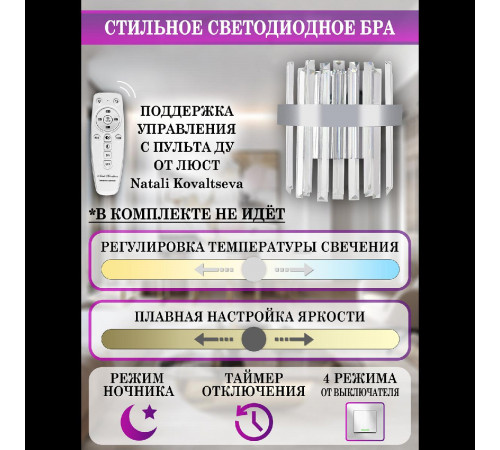 Настенный светильник Natali Kovaltseva Riveria LED LAMPS 81123/1W Настенный светильник Natali Kovaltseva Riveria LED LAMPS 81123/1W