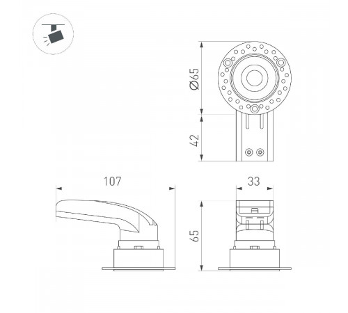 Встраиваемый светильник Arlight MS-RIALTO-TRIMLESS-R40-9W Warm3000 044683 Встраиваемый светильник Arlight MS-RIALTO-TRIMLESS-R40-9W Warm3000 044683