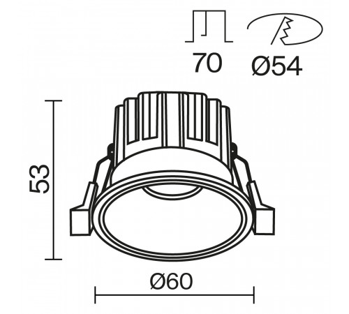 Встраиваемый светильник Maytoni Round DL058-7W2.7K-B Встраиваемый светильник Maytoni Round DL058-7W2.7K-B