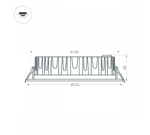 Встраиваемый светильник Arlight MS-MIST-BUILT-R145-15W Day4000 (WH, 110 deg, 230V) 039062 Встраиваемый светильник Arlight MS-MIST-BUILT-R145-15W Day4000 (WH, 110 deg, 230V) 039062