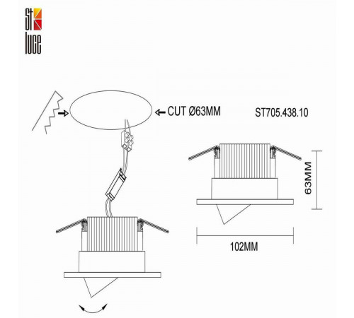 Встраиваемый светильник ST Luce ST705.438.10 Встраиваемый светильник ST Luce ST705.438.10