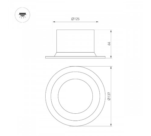 Встраиваемый светильник Arlight MS-DROP-BUILT-R137-24W Warm3000 (WH, 90 deg, 230V) 041463 Встраиваемый светильник Arlight MS-DROP-BUILT-R137-24W Warm3000 (WH, 90 deg, 230V) 041463