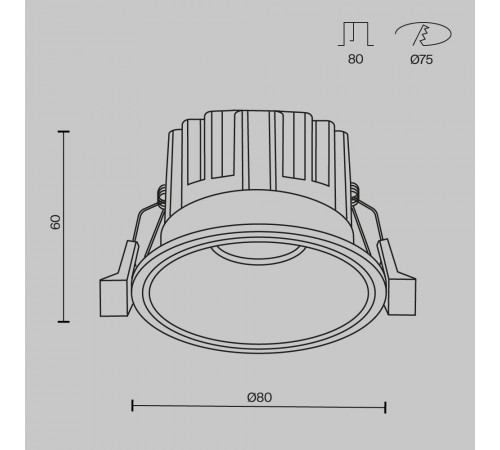 Встраиваемый светильник Maytoni Round DL058-12W2.7K-B Встраиваемый светильник Maytoni Round DL058-12W2.7K-B