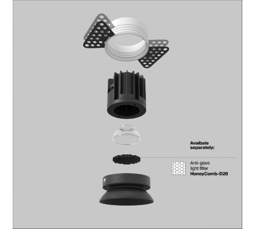 Встраиваемый светильник Maytoni Round DL058-7W4K-TRS-B Встраиваемый светильник Maytoni Round DL058-7W4K-TRS-B