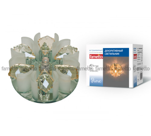 Встраиваемый светильник Fametto Fiore DLS-F120 G4 GLASSY/CLEAR+CHAMPAGNE Встраиваемый светильник Fametto Fiore DLS-F120 G4 GLASSY/CLEAR+CHAMPAGNE