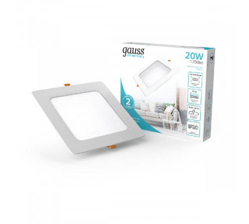 Встраиваемый светильник Gauss Elementary Downlight 998420218