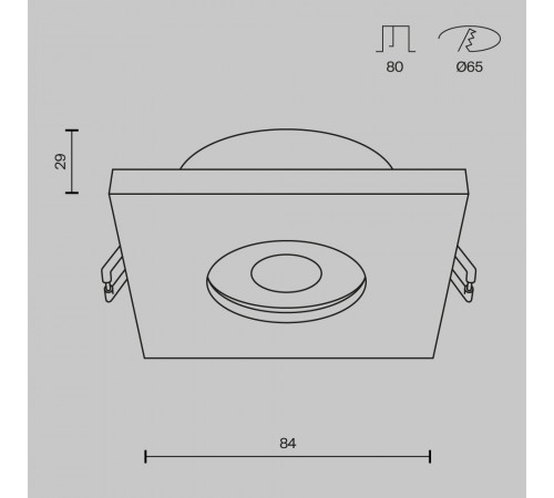 Встраиваемый светильник Maytoni Technical Stark DL083-01-GU10-SQ-B