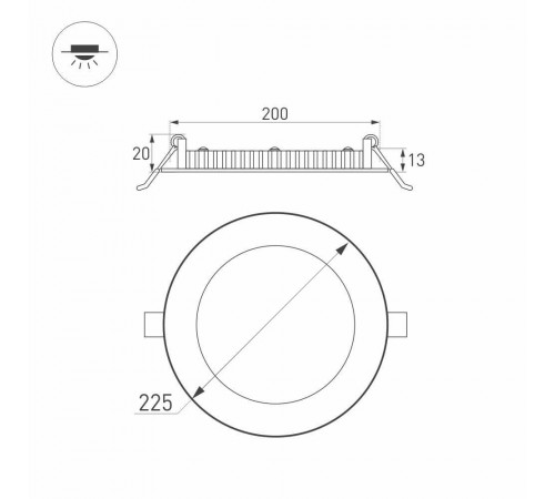 Встраиваемый светодиодный светильник Arlight DL-225M-21W White 020117 Встраиваемый светодиодный светильник Arlight DL-225M-21W White 020117
