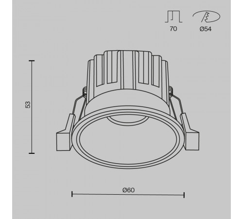 Встраиваемый светильник Maytoni Round DL058-7W2.7K-B Встраиваемый светильник Maytoni Round DL058-7W2.7K-B