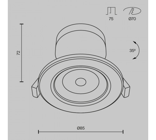 Встраиваемый светодиодный светильник Maytoni Phill DL013-6-L9W