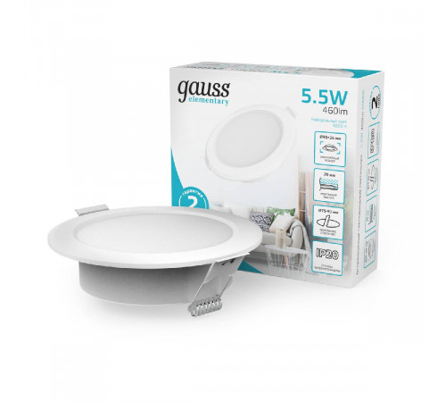 Встраиваемый светильник Gauss Elementary Downlight 997420205 Встраиваемый светильник Gauss Elementary Downlight 997420205