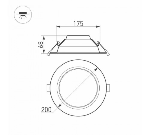 Встраиваемый светильник Arlight IM-Cyclone-R200-20W Warm3000 023216(2) Встраиваемый светильник Arlight IM-Cyclone-R200-20W Warm3000 023216(2)