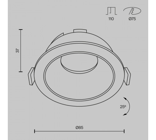 Встраиваемый светильник Maytoni Technical Share DL051-U-1B Встраиваемый светильник Maytoni Technical Share DL051-U-1B