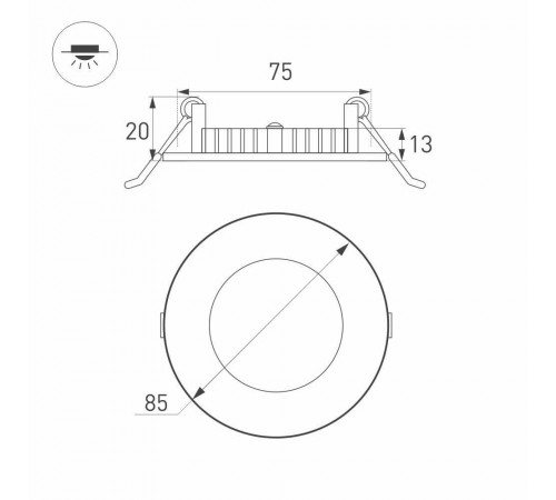Встраиваемый светодиодный светильник Arlight DL-85M-4W Day White 020103