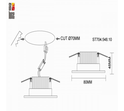 Встраиваемый светильник ST Luce ST704 ST704.548.10 Встраиваемый светильник ST Luce ST704 ST704.548.10
