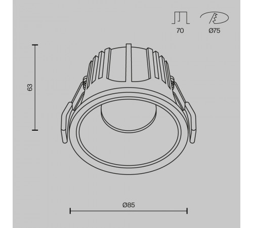 Встраиваемый светильник Maytoni Technical Alfa LED DL043-01-15W3K-RD-W