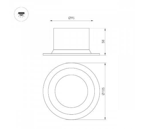 Встраиваемый светильник Arlight MS-DROP-BUILT-R105-14W Warm3000 (WH, 85 deg, 230V) 041462 Встраиваемый светильник Arlight MS-DROP-BUILT-R105-14W Warm3000 (WH, 85 deg, 230V) 041462
