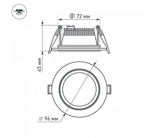 Встраиваемый светодиодный светильник Arlight LT-R96WH 6W Day White 014928 Встраиваемый светодиодный светильник Arlight LT-R96WH 6W Day White 014928