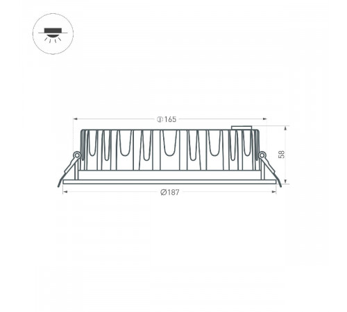 Встраиваемый светильник Arlight MS-MIST-BUILT-R187-21W Warm3000 (WH, 110 deg, 230V) 041612 Встраиваемый светильник Arlight MS-MIST-BUILT-R187-21W Warm3000 (WH, 110 deg, 230V) 041612